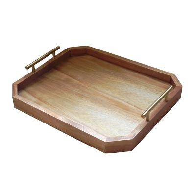 China Wholesale Breakfast Tray Party Platter Nesting Kitchen and Food Diner from Hotel.Restaurant.Dining Hall Factory the Wooden Metal Handles Serving Tray for sale