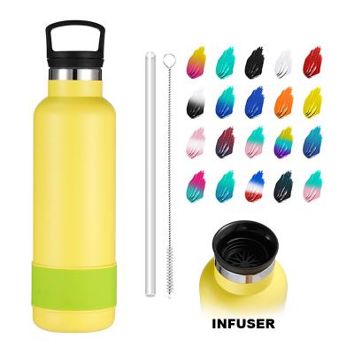 China Custom Viable Stainless Steel Vacuum Insulated Water Bottle Sport Drinks Logo Bottle Standard Mouth Vacuum Insulated Water Bottle for sale