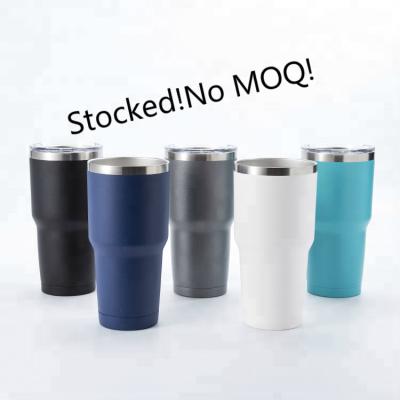 China Viable In Stainless Steel Stock Insulated Tumbler 20oz 30oz Double Wall Tumbler With Slide Cover for sale