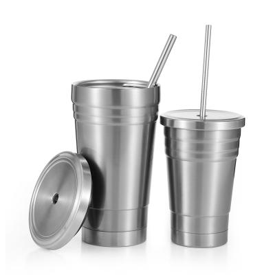 China Wholesale Viable Tumbler Cups Stainless Steel Double Walled Tumbler With Drinking Straw for sale