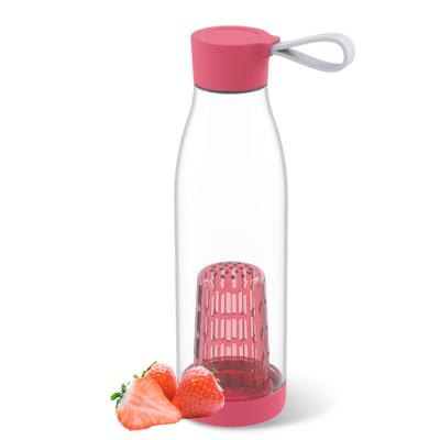 China Viable BPA Free Plastic Fruit Infuser Water Bottle Detox Tritan Bottle With Big Infusion for sale