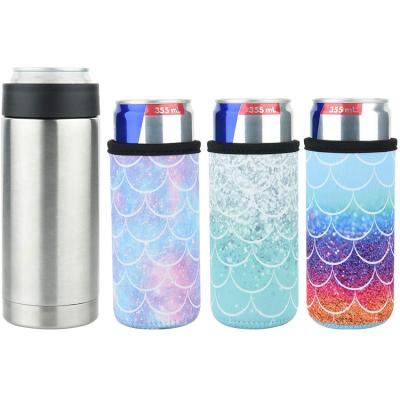 China Sustainable Custom Logo Double Wall Stainless Steel Vacuum Insulated Slim Lean Box Cooler For 12 Ounce Beverage for sale