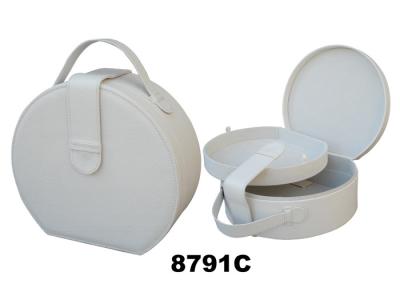 China White Tray Round Travel Jewelry Case Recyclable Customized Size OEM / ODM for sale