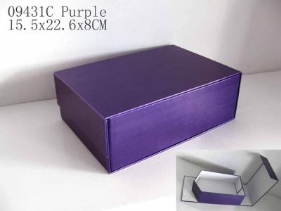 China Small Purple Rectangular Collapsible Hard Cardboard Boxes Specialty With Magnet Closure for sale