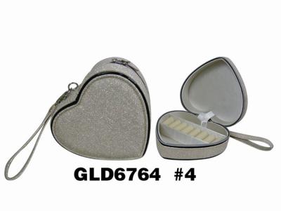 China Heart Shaped Grey Fabric Leather Jewelry Box For Wedding for sale