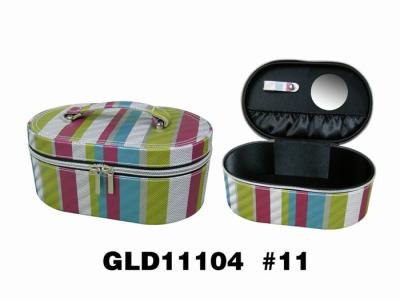 China PVC-Leder-Zug-Kasten-Kosmetiktasche mit Griff, Coloful-Leder-kosmetischer Reise-Fall zu verkaufen