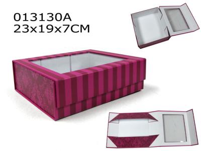 China PVC Window Foldable Cardboard Boxes Bespoke Cardboard Packaging 23X19X7 cm for sale