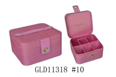 China Recyclable Cute Popular Leather Makeup Box , Leather Cosmetic Case With Lock for sale