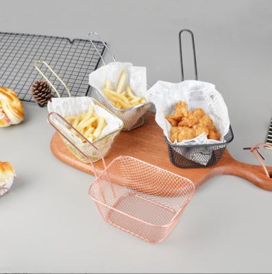 China High Quality Stocked Mini French Fry Basket For Fried Deep Fryer and Chicken Chip, Chip Frying Serving Basket for sale