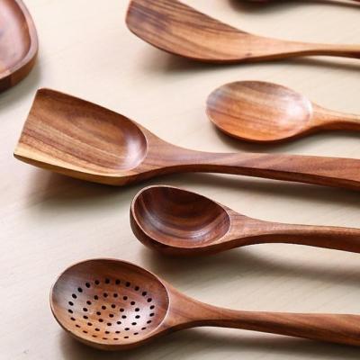 China Sustainable Kitchen Cooking Wooden Shovel Wooden Spoon Wholesale Custom Cooking Spoon Set for sale