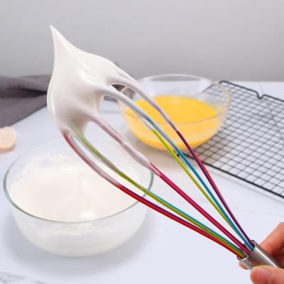 China Viable Silicone Egg Beater Set 3 Pcs Balloon Wire Beater Kitchen Egg Beater Stainless Steel Beater for sale