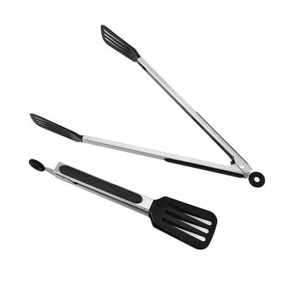 China 9in 12in 14in Food Grade Silicone Food Grade Handle BBQ Food Kitchenware Eco-Friendly Silicon Food Tongs for sale