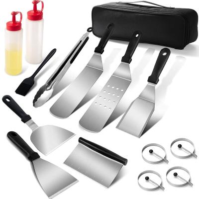 China Amazon Hot Selling Easily Cleaned Stainless Steel Spatula Turner Restaurant and Bottles GRILL Griddle Accessories Tool Kit for sale