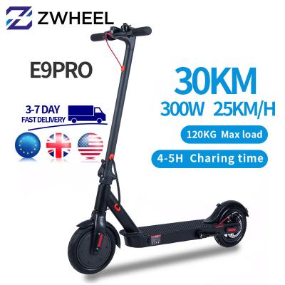 China Zwheel E9pro unisex electric scooter 36v UK warehouse ready to board 350W motor 7.5AH e scooter foldable 8.5 inches dropshipping for sale