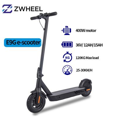 China Zwheel E9G Unisex Electric Scooter 37V China Warehouse Ready To Board 10 Inch Motor 500W 12AH Foldable e Scooter Hot Sale For Adult for sale