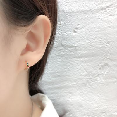 China CLASSIC Sterling Silver Earrings Huggies Diamond CZ Circle Earrings 925 Small Circle Earrings Silver Gold for sale