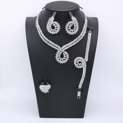 China Necklace Fashion Jewelry Sets Luxury High Quality CZ AAA Zirconia Bridal Women Wedding Jewelry for sale