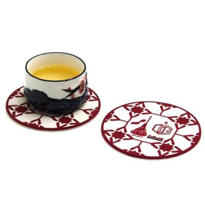 China Custom PVC Logo Wholesale Round Rubber Soft PVC Mug Coaster For Beverage for sale