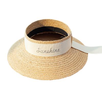 China Eco-Friendly Outdoor Party Women's Travel Sun Open Top Fashion Raffia Empty Straw Hat for sale