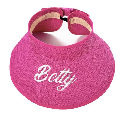 China 2022 Eco-Friendly New Design Personality Folding Packing Empty Top Straw Hat Custom Embroidered Logo for sale