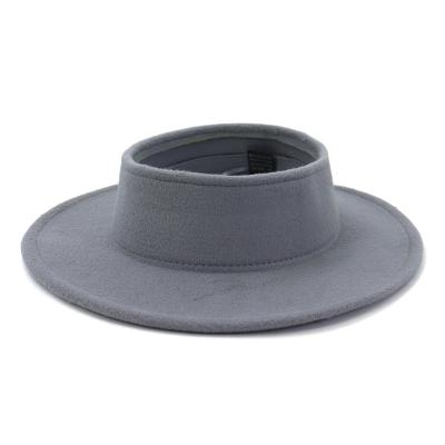 China 2022 new design eco-friendly solid color felt crownless hat custom logo women's casual top hat for sale