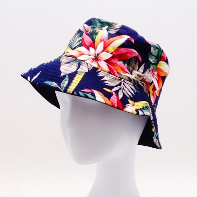 China Sun Protection/Hawaii Reversible Bucket Hat Wholesale High Quality Outdoor Floral Printing Stock Gift/Discount Promotion Sun Hats for sale