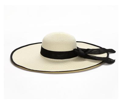 China 2022 New Design Ladies Brim Beach Hat Soft Straw Hat Eco-friendly Oversized Sunshade for sale