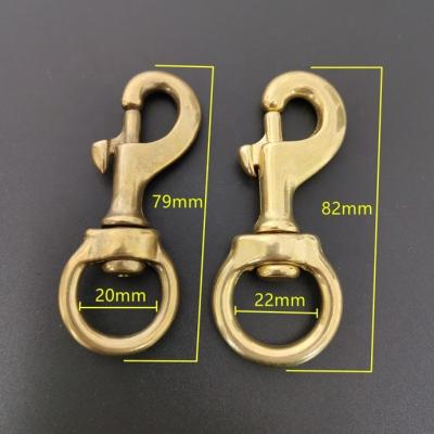 China Pet Swivel Pure Solid Brass Bolt Hook Round Snap Eye Snaps For Dog Leash for sale