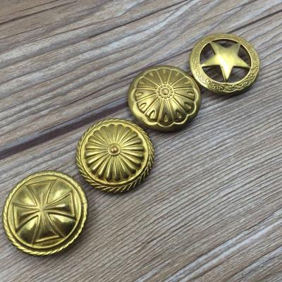 China Wholesale factgory metal concho solid brass buttons for sale