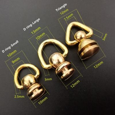 China Solid brass custom sam browne solid brass rivet studs with D ring for leather crafts for sale