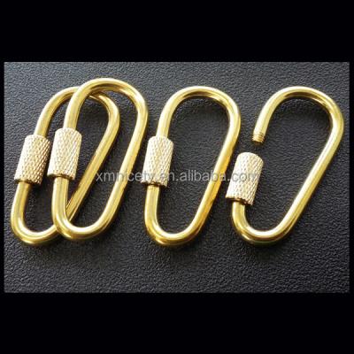 China Metal D Shaped Brass Screw Lock Key Ring for sale