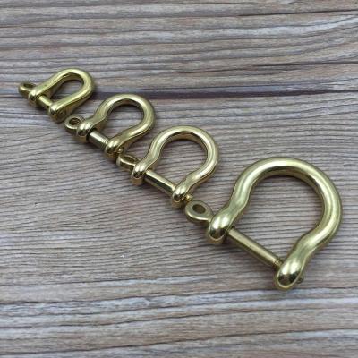 China Adjustable Metal D Shaped Pin Shackle Solid Brass Paracord Bracelet Shacket for sale