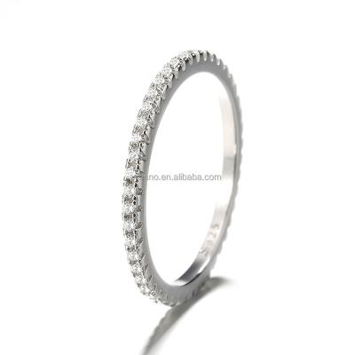 China FASHIONABLE Fine Jewelry 925 Sterling Silver Cubic Zirconia Rhodium Plated Eternity Band Rings for sale