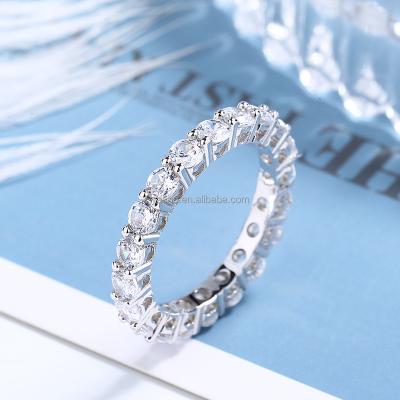 China TRENDY European Fashion Eternity Ring Finger Jewelry Full Zircon Engagement Wedding Band Rings For Women for sale