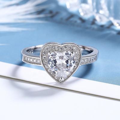 China FASHIONABLE Jewelry 925 Sterling Sliver Hand Stone Heart Love Ring Forever for sale