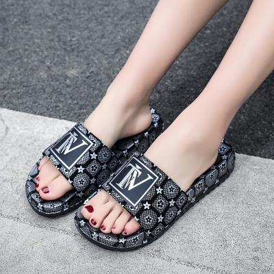 China CUSHIONING designer flat sandals custom printed women's slippers yeezy slides shoes for women and men for sale