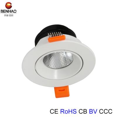 China Embeded aluminum white color cob adjustable wide angle led ceiling light tilt led downlight with 50mm cut out for sale