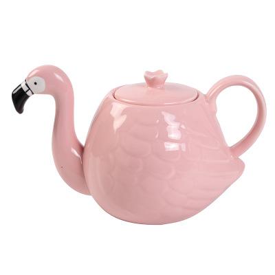 China Viable 3D Cartoon Flamingos Bird Teapots Cup Birthday Gift Decoration for sale