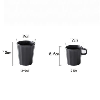 China 11.5oz 340ml Viable Black Red White Ceramic Nordic Ceramic Coffee Cup Style Geometric Modeling Cappuccino Cups Home Office Restaurant Hotel for sale