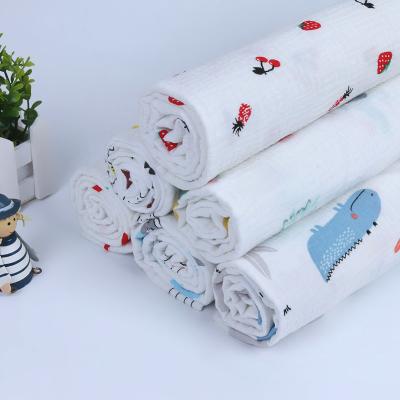 China 100% cotton gauze fabric printed anti-static cotton muslin double ply running fabric for baby blanket for sale