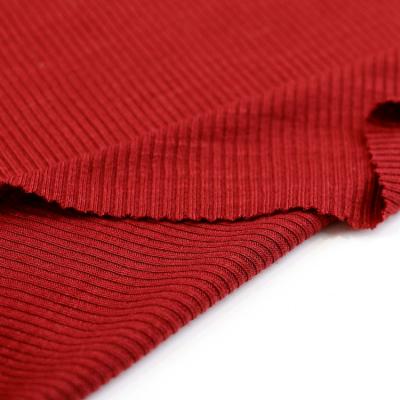 China Custom 2x2 anti pill rib knit fabric polyesterrayon for roving bamboo fabric wholesale rib for sale