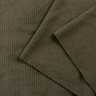 China Rib Fabrics Rayon Spandex Fabric YIKUI Rayon Spandex Plain Dyed Rib Knitted Rayon Spandex Fabrics Shrink-Resistant Fabrics for sale