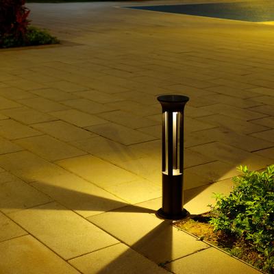 China Modern - Outdoor Lawn Lamp Solar Powered Outdoor Pole Decor Light 10w Ip65 Black Waterproof Solar Light For Garden for sale