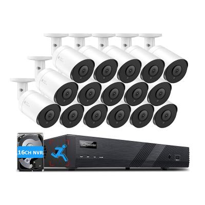 China Motion Detection 16 Channel 4K PoE Security Camera System 4k Poe Outdoor IP Bullet 16CH H.265+ 8MP NVR 16CH Playback for sale