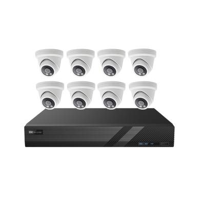 China NIGHT VISION colorvu 8CH 5MP plug POE kits 1pc 8CH NVR 8PCS camera 2.8mm lens F1.0 &play Built in audio for sale