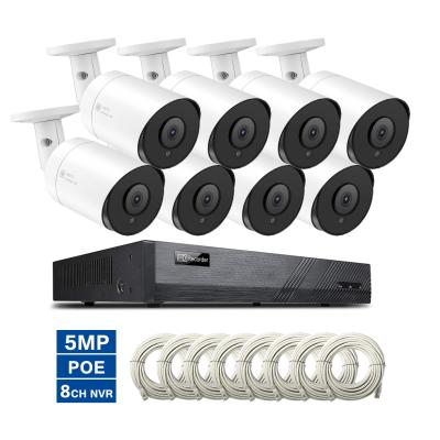 China Motion Detection 8 Channel 5MP Outdoor Bullet POE IP Security Camera System 30M IR Night Vision Smart Detection H.265 P2P Human Mobile Viewing for sale