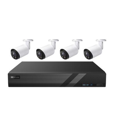 China NIGHT VISION hot sale! 24/7 Color Perception 4CH IP 5MP Bullet POE CCTV KITS 4pcs camera+1pc 4CH POE NVR GuardViewer Outdoor APP for sale