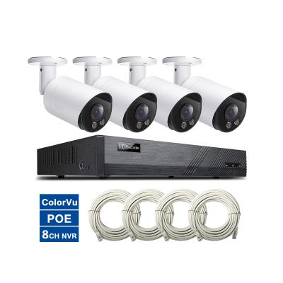 China 8ch h.265 motion detection h.265 motion detection nvr poe kit cctv 4 cctv ip camera 5mp ip camera 5mp colorvu bullet nvr security system 8ch poe AI detection P2P view for sale