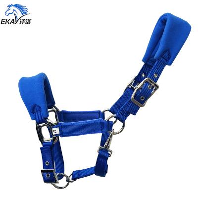 China 25MM pp wide strap horse halter. Metal fittings.with nickel plated fleece cushion,with eyelet.LT2008 LT2008 for sale