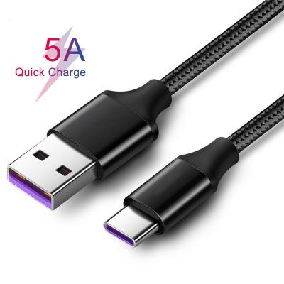 China Super Fast Charging 5A Cable Type Nylon Braided 100cm Convenient Logo Customized Multi Data Cable USB C 5A USB C Charger For Huawei p30 for sale